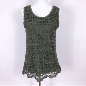 Christopher Banks Lined Crocheted Tank Size M
